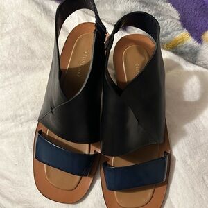 Celine Black and Brown Women's Leather Heels